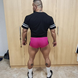 Pink spandex brief