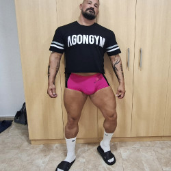 Pink spandex brief