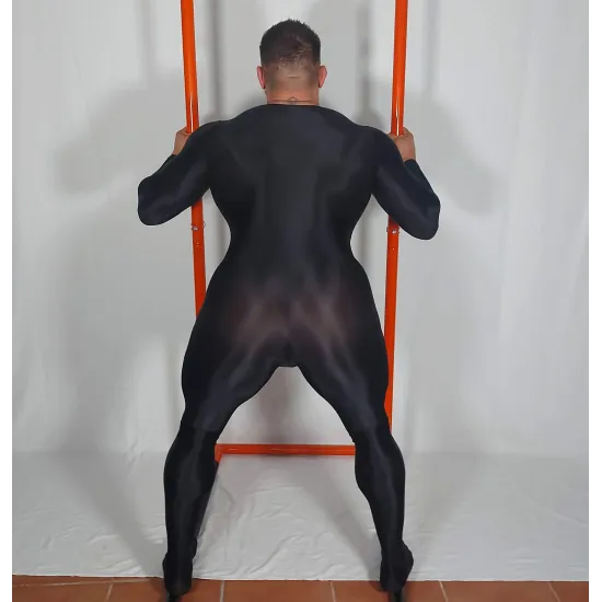 SHEER SPANDEX BODYSUIT BLACK