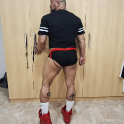 Gym shorts with built in jockstrap