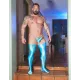 Torpedo thong and spandex long socks set SKY BLUE