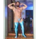 Torpedo thong and spandex long socks set SKY BLUE