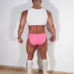Pink Spandex invisible strap brief