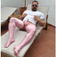 Torpedo thong and spandex socks set PINK