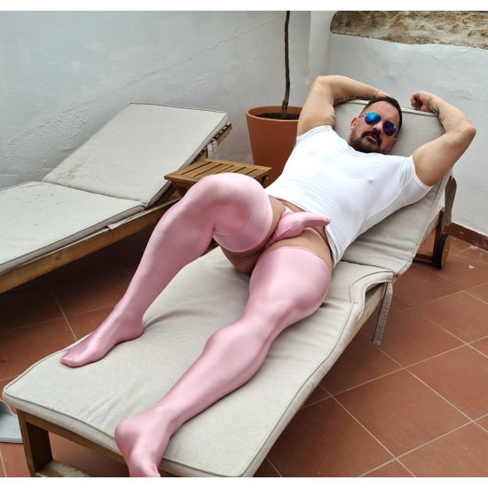 Torpedo thong and spandex socks set PINK