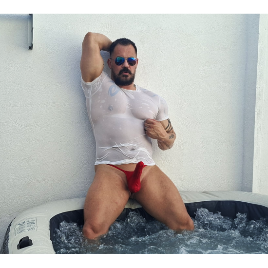 Bulge Torpedo Thong Glossy Red