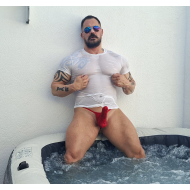 Bulge Torpedo Thong Glossy Red