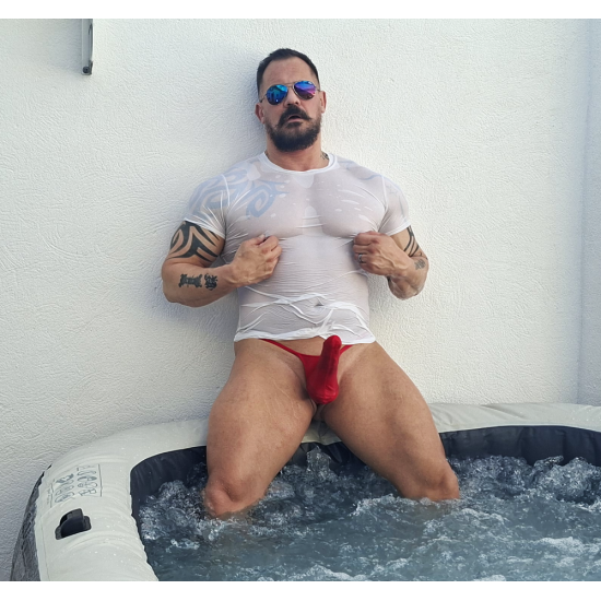 Bulge Torpedo Thong Glossy Red