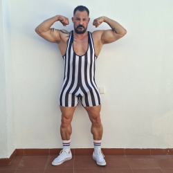 Striped spandex singlet