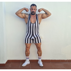 Striped spandex singlet