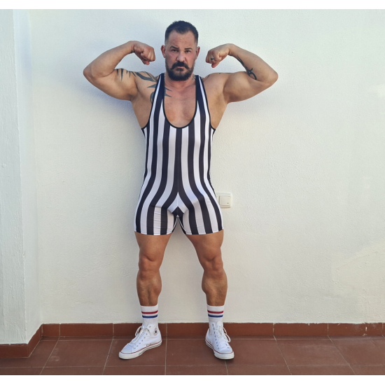 Striped spandex singlet
