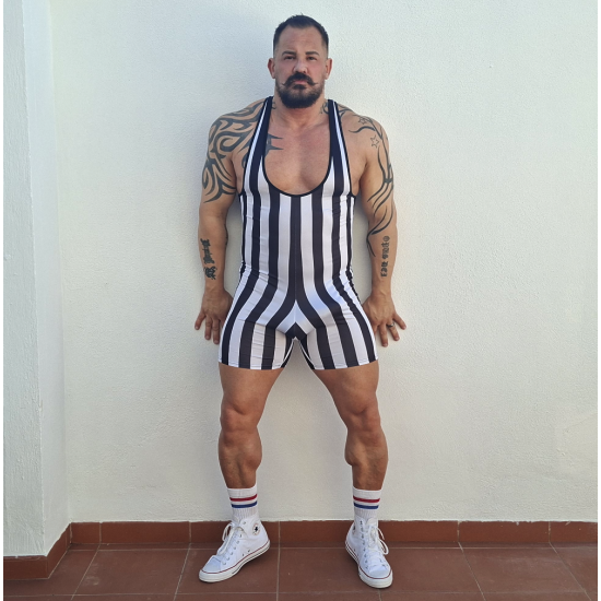 Striped spandex singlet