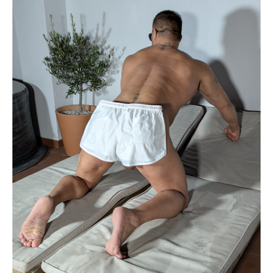 Barcode Berlin Satin Football Shorts WHITE