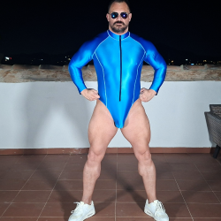 Front Zip Spandex Body BLUE