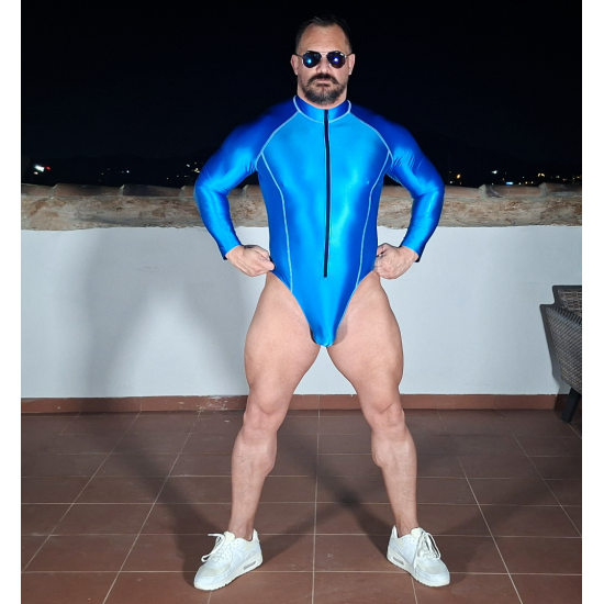 Front Zip Spandex Body BLUE