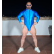 Front Zip Spandex Body BLUE