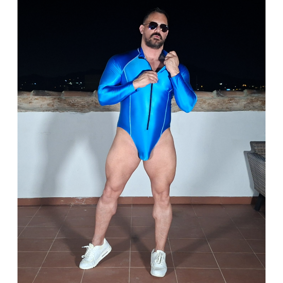 Front Zip Spandex Body BLUE