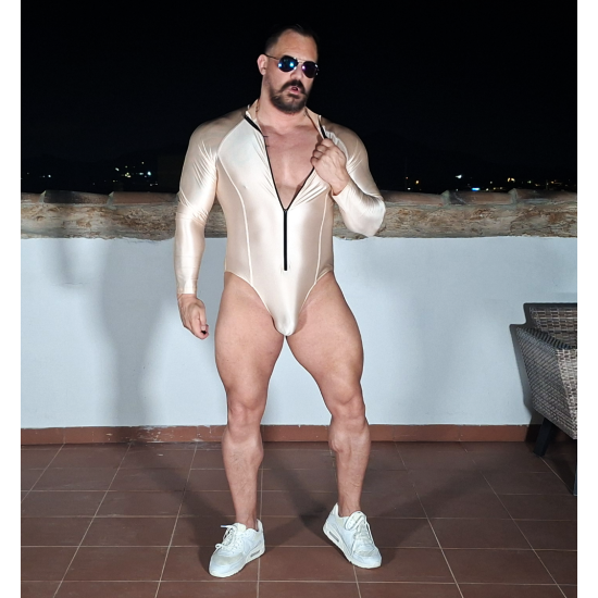 Front Zip Spandex Body Gold