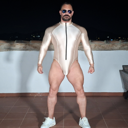 Front Zip Spandex Body Gold