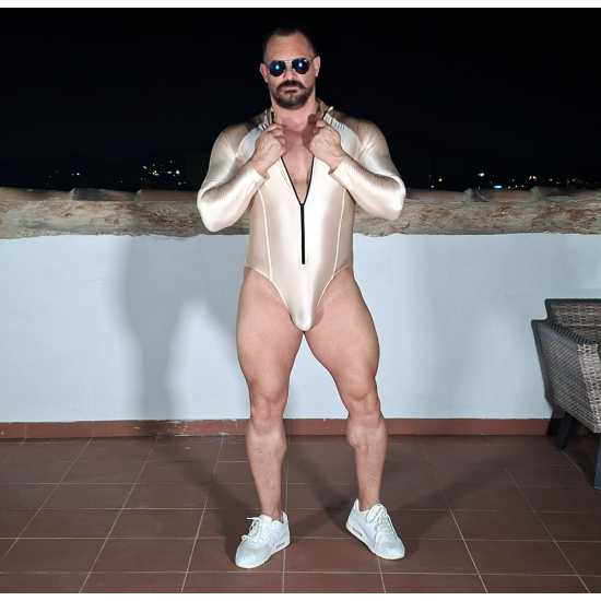Front Zip Spandex Body Gold