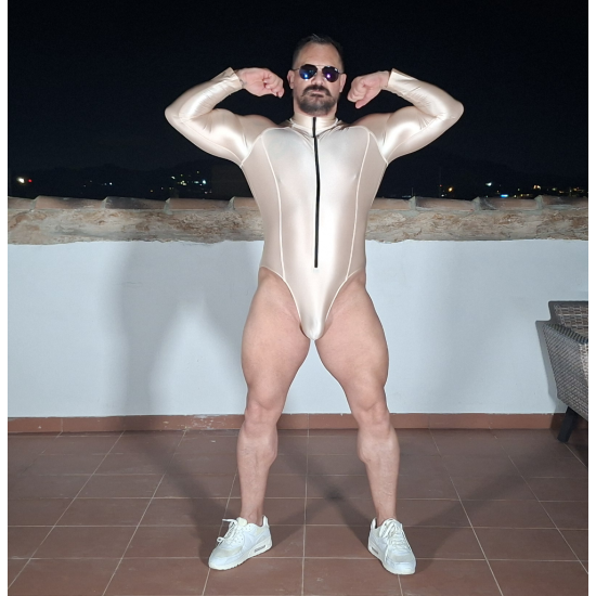 Front Zip Spandex Body Gold