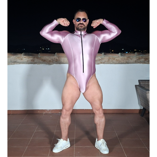 Front Zip Spandex Body Pink