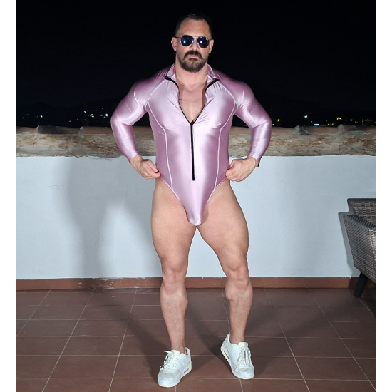Front Zip Spandex Body Pink