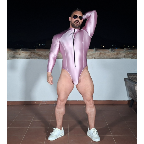 Front Zip Spandex Body Pink