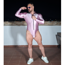 Front Zip Spandex Body Pink