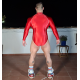 Front Zip Spandex Body RED