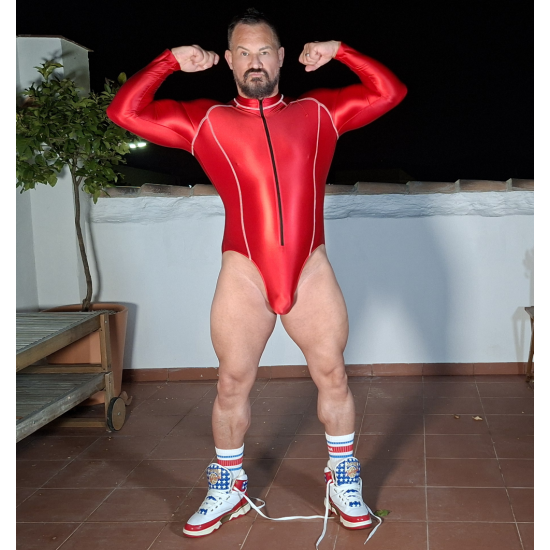 Front Zip Spandex Body RED