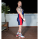 Skinfit Singlet Navy Blue/Red/White
