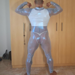 Transparent Stretch Zip Up Suit