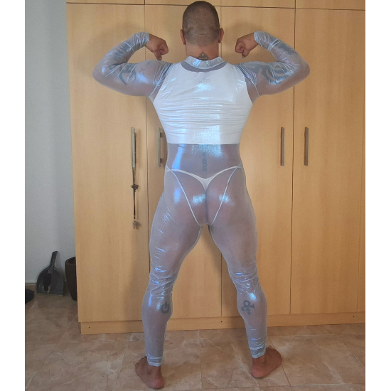 Transparent Stretch Zip Up Suit
