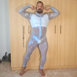 Transparent Stretch Zip Up Suit