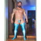 High shine spandex bulge thong and socks set BABY BLUE