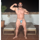 Torpedo shiny bulge cock thong BLUE