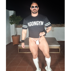 Mesh spandex g string White