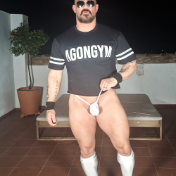 Mesh spandex g string White