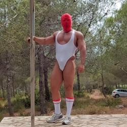 Bodybuilder Hiker