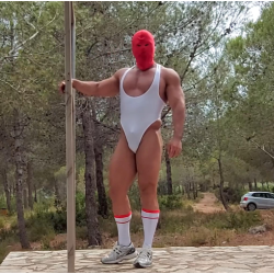 Bodybuilder Hiker