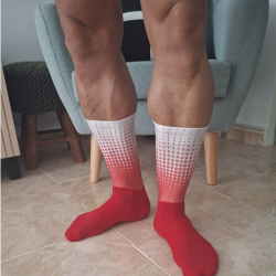 Spandex Cycling Socks red/white