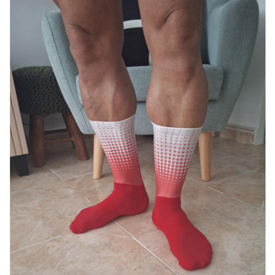 Spandex Cycling Socks red/white
