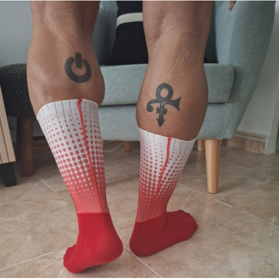 Spandex Cycling Socks red/white