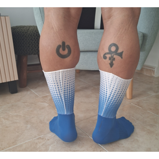 Spandex Cycling Socks blue/white