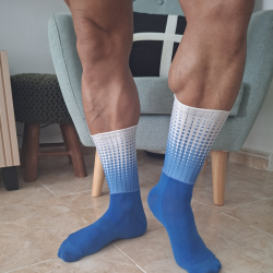 Spandex Cycling Socks blue/white