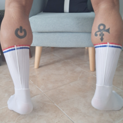 Spandex Cycling Socks White/Blue/Red