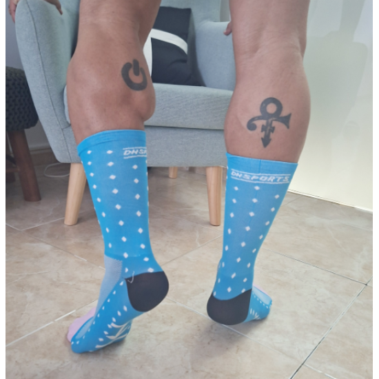 Cycling Socks Blue Dots