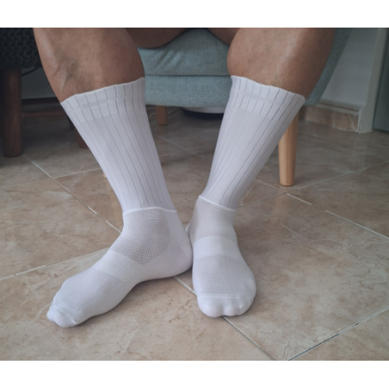 Spandex Cycling Socks White